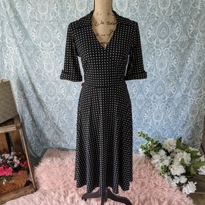 Maurice black white and red dress